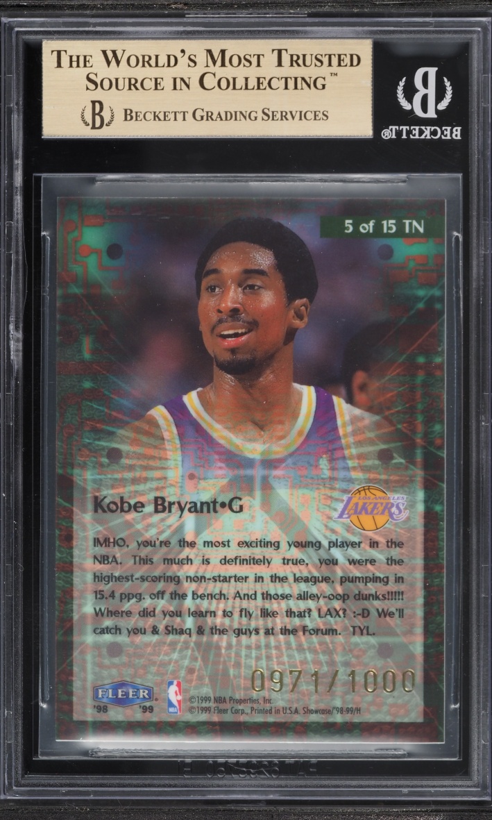 1998 Flair Showcase Takeit2.Net Kobe Bryant /1000 #5 BGS 9.5 GEM MINT