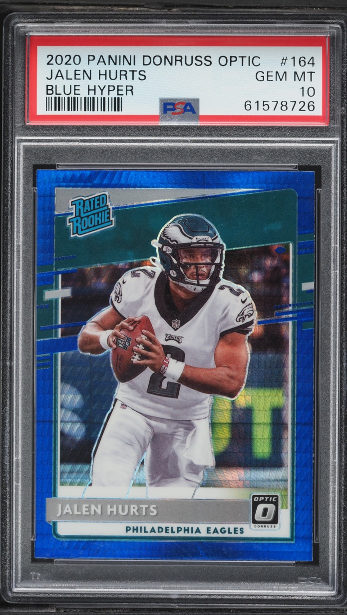 2020 Donruss Optic Blue Hyper Jalen Hurts ROOKIE #164 PSA 10 GEM MINT