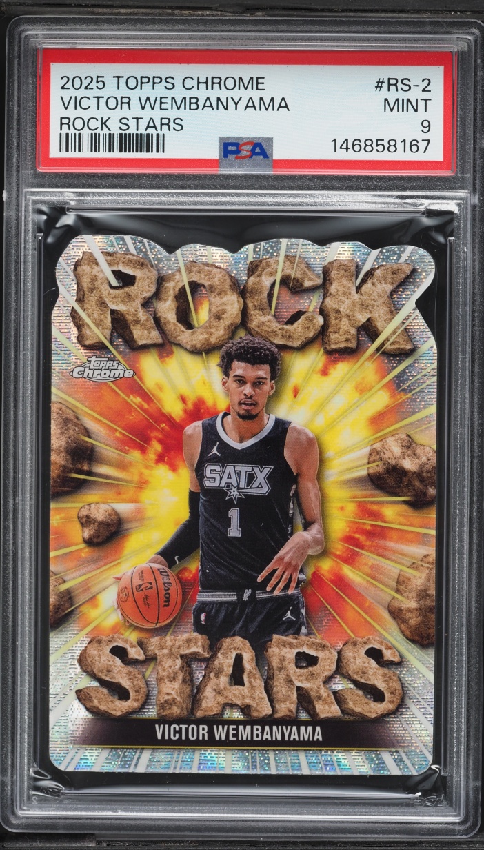 2025 Topps Chrome Rock Stars Die-Cut Victor Wembanyama #RS-2 PSA 9 MINT