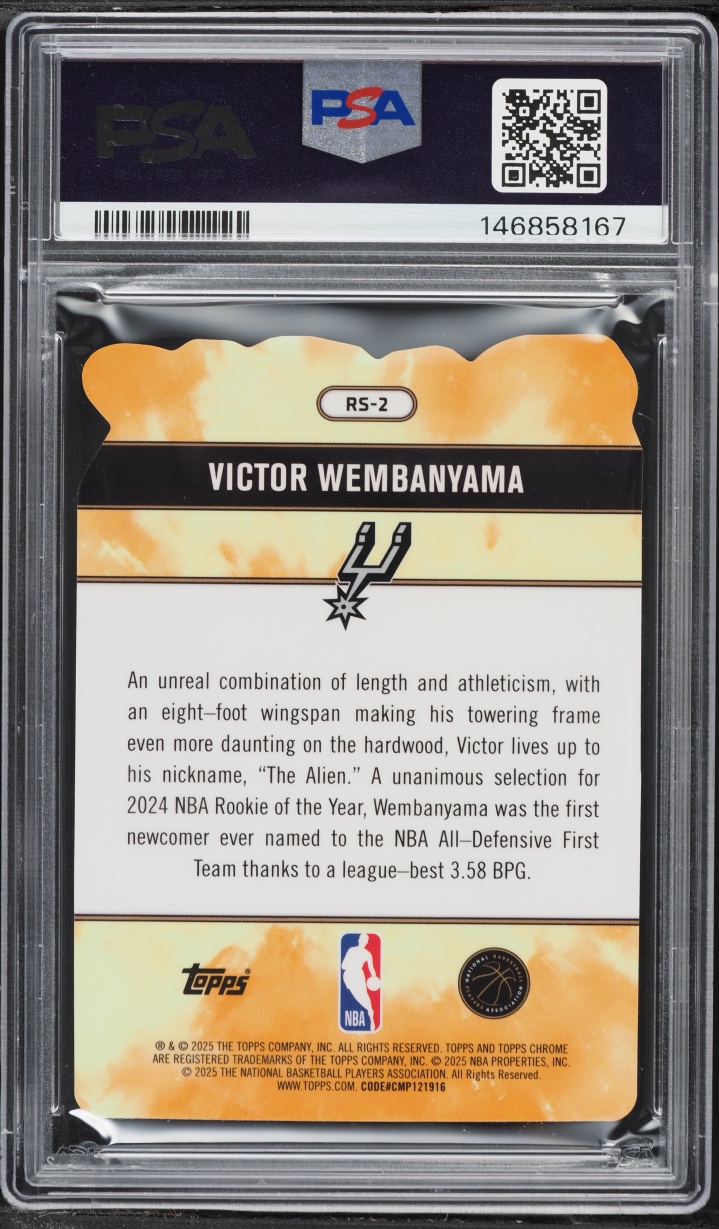 2025 Topps Chrome Rock Stars Die-Cut Victor Wembanyama #RS-2 PSA 9 MINT