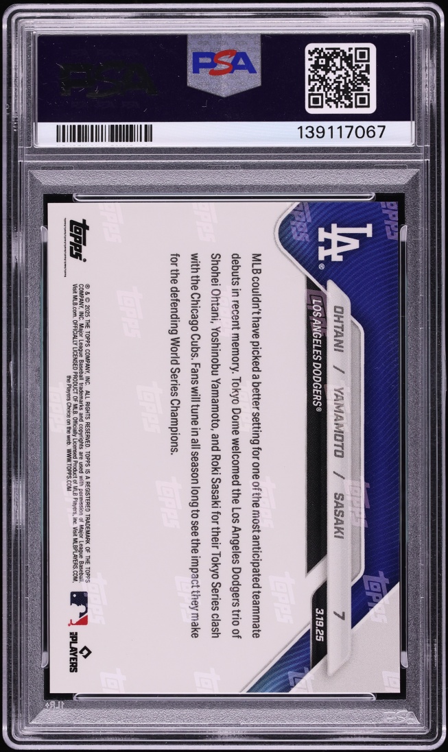2025 Topps Now Shohei Ohtani Yoshinobu Yamamoto Roki Sasaki ROOKIE #7 PSA 10 GEM MINT