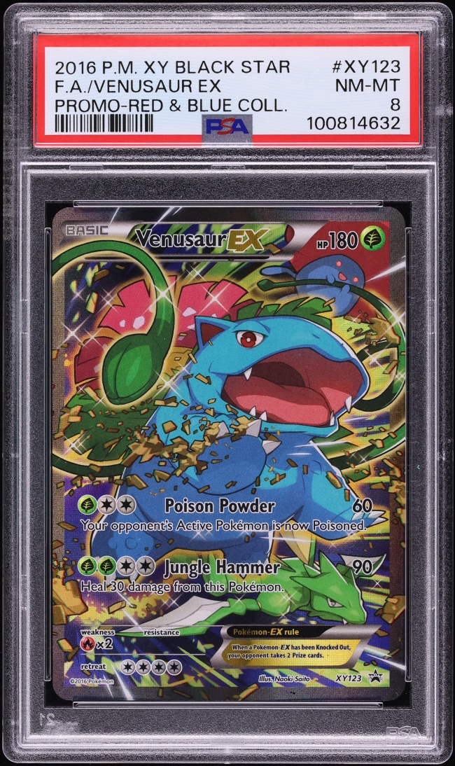 2016 Pokemon XY Promo Red & Blue Collection Full Art Venusaur EX #XY123 PSA 8 NM-MT