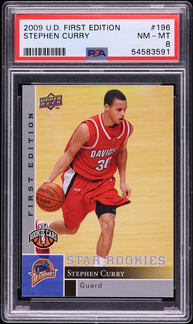 2009 Upper Deck 1st Edition Stephen Curry ROOKIE #196 PSA 8 NM-MT