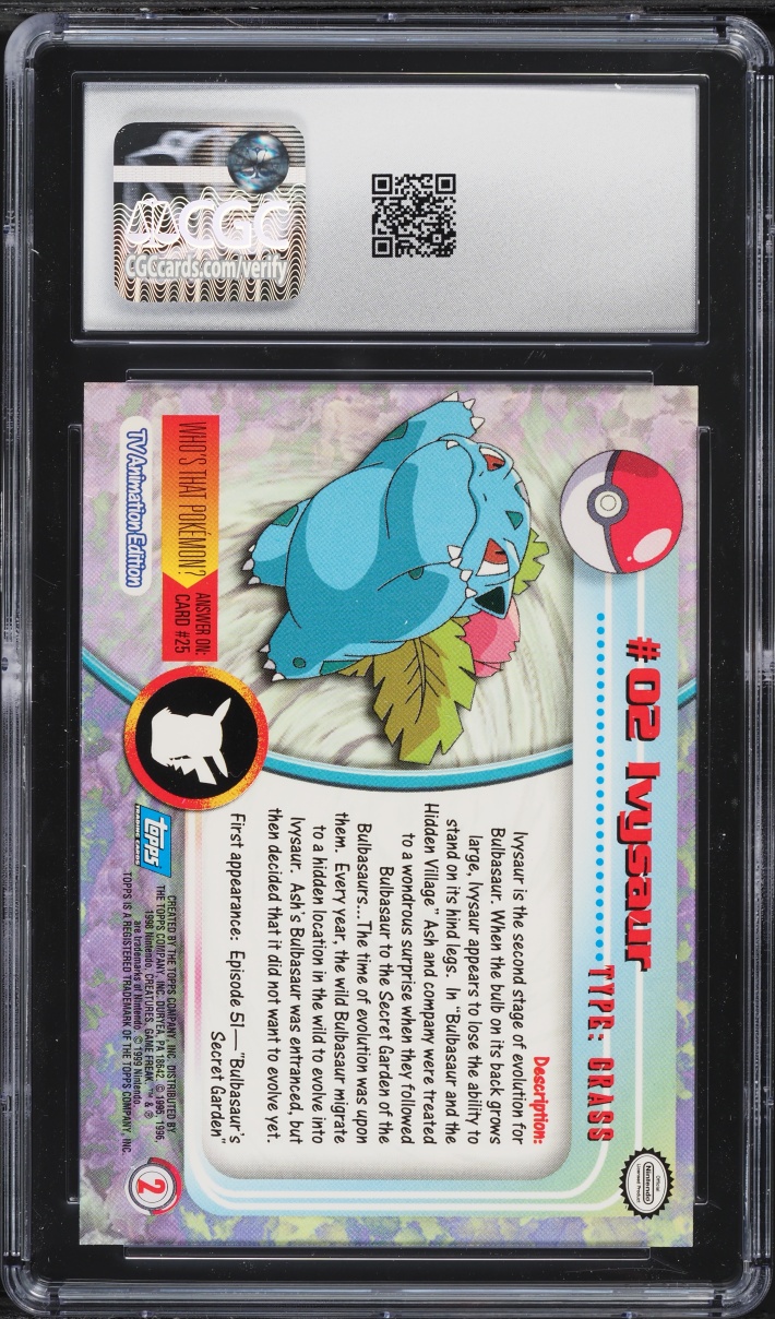 1999 Topps Pokemon Series 1 Ivysaur #2 CGC 9 MINT