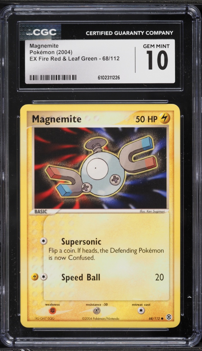 2004 Pokemon EX Fire Red & Leaf Green Magnemite #68 CGC 10 GEM MINT