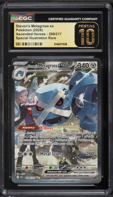 2026 Pokemon Mega Evolution Ascended Heroes SIR Steven's Metagross ex #289 CGC 10 PRISTINE