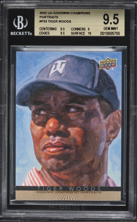 2022 Upper Deck Goodwin Champions Portraits Tiger Woods #P33 BGS