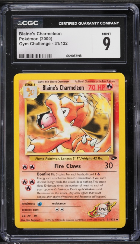 2000 Pokemon Gym Challenge Blaine's Charmeleon #31 CGC 9 MINT
