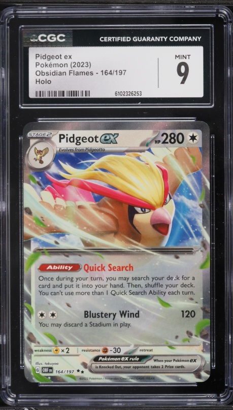 2023 Pokemon Scarlet & Violet Obsidian Flames Pidgeot EX #164 CGC 9 MINT