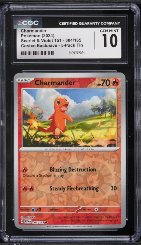 2024 Pokemon Scarlet & Violet Paldean Fates Reverse Holo Charmander #7 CGC 10 GEM MINT on Fanatics Collect 2024 Pokemon Scarlet & Violet Paldean Fates Reverse Holo Charmander #7 CGC 10 GEM MINT on Fanatics Collect