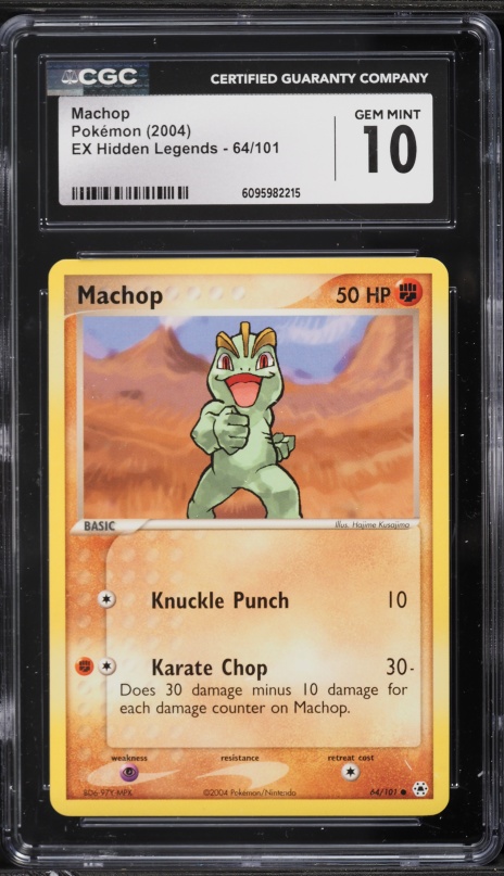 2004 Pokemon EX Hidden Legends Machop #64 CGC 10 GEM MINT