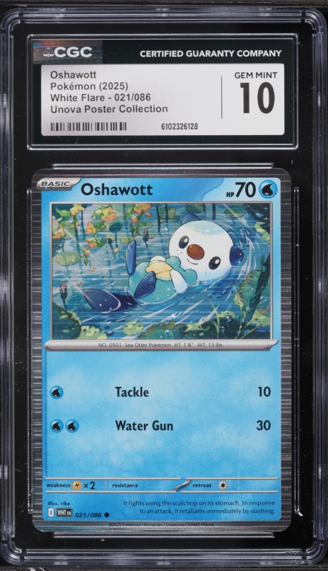 2025 Pokemon Japanese Scarlet & Violet White Flare AR Oshawott #102 PSA 10  GEM MINT on Fanatics Collect