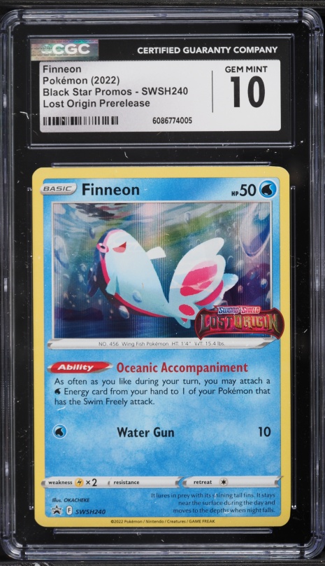 2022 Pokemon Sword & Shield Promo Lost Origin Prerelease Finneon #SWSH240 CGC 10 GEM MINT