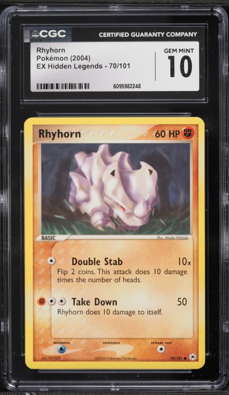 2004 Pokemon EX Hidden Legends Rhyhorn #70 CGC 10 GEM MINT