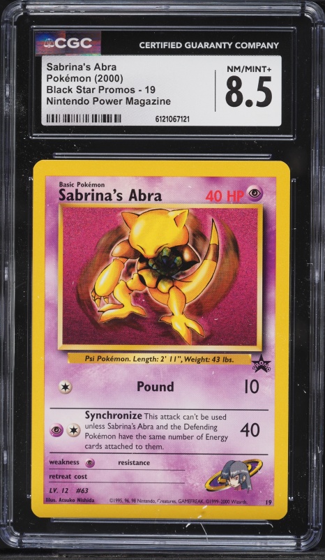 2000 Pokemon Black Star Promo Nintendo Power Magazine Sabrina's Abra #19 CGC 8.5 NM-MT+