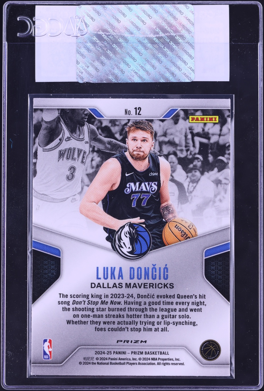 2024 Panini Prizm Dominance Silver Luka Doncic #12 CGC AUTH