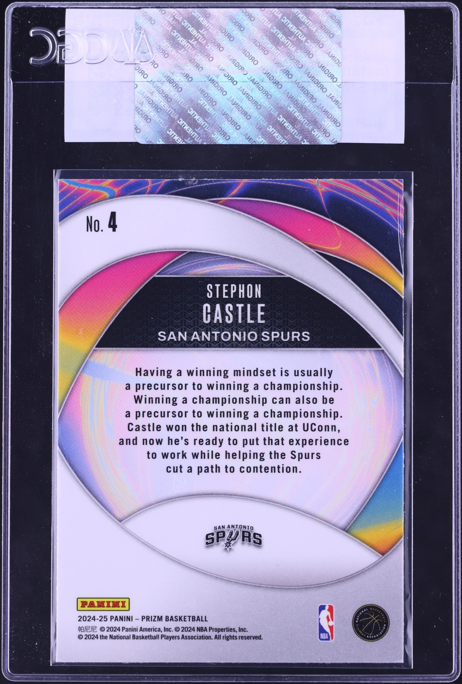2024 Panini Prizm Instant Impact Stephon Castle ROOKIE #4 CGC AUTH
