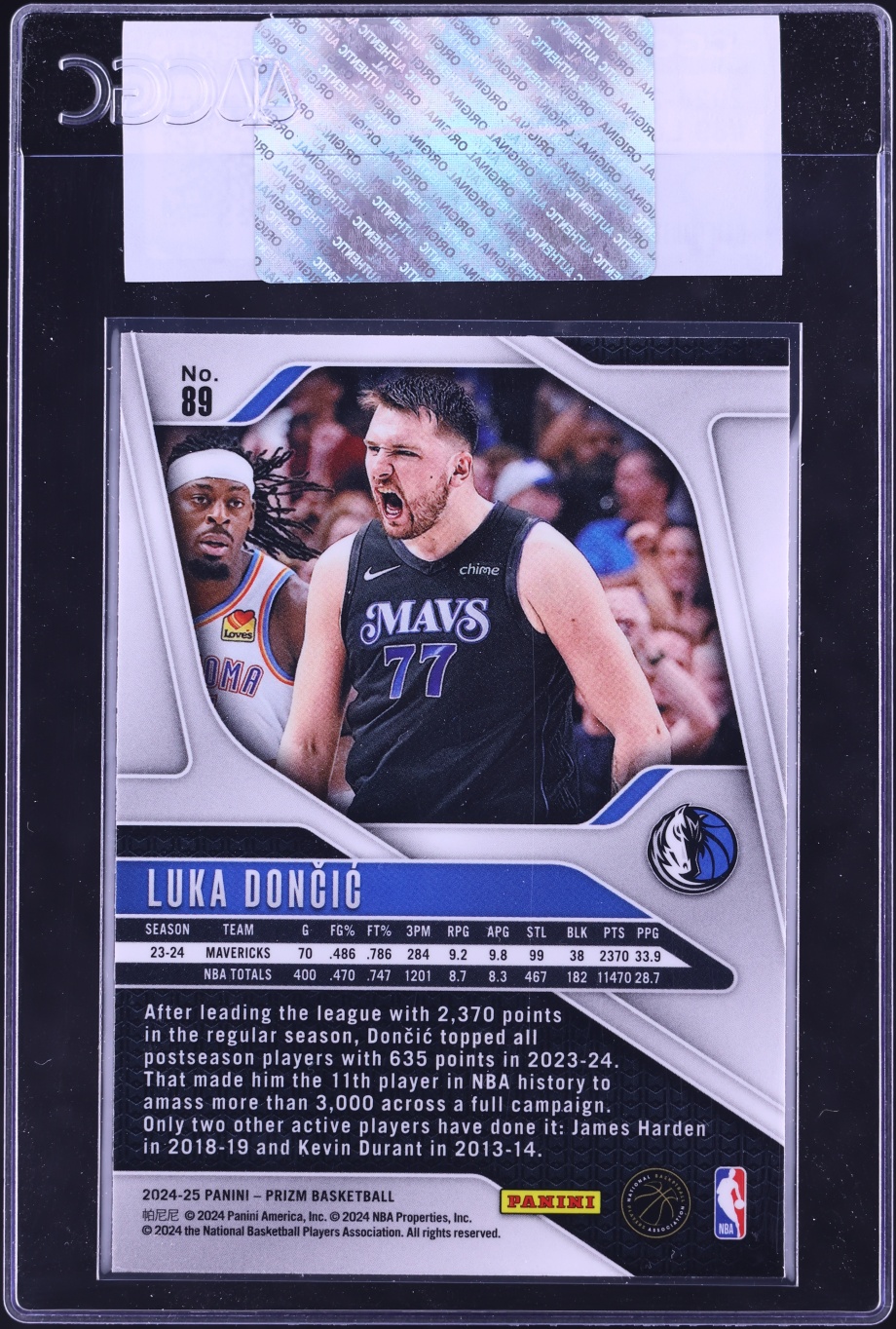 2024 Panini Prizm Luka Doncic #89 CGC AUTH