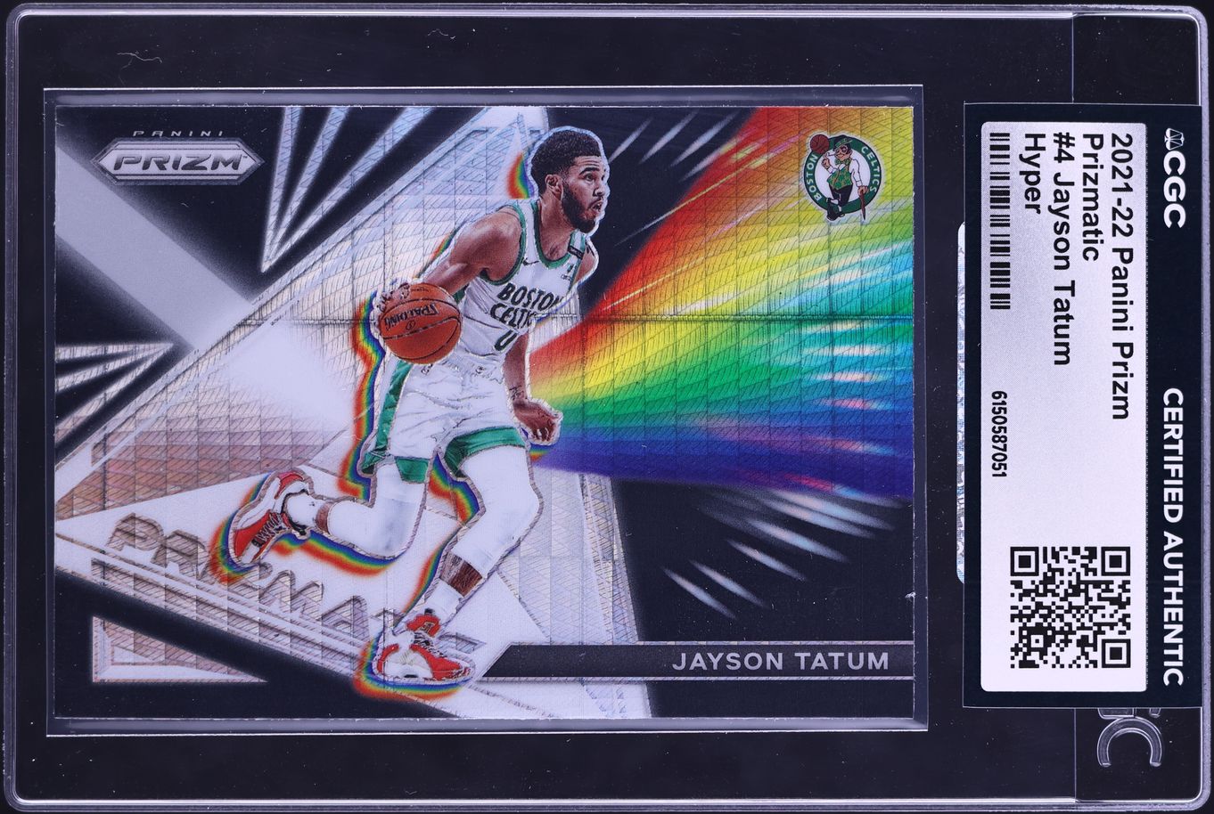 2021 Panini Prizm Prizmatic Hyper Jayson Tatum #4 CGC AUTH