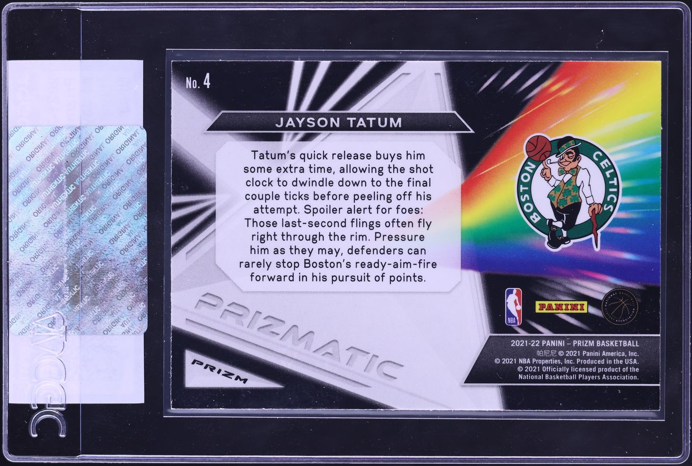 2021 Panini Prizm Prizmatic Hyper Jayson Tatum #4 CGC AUTH
