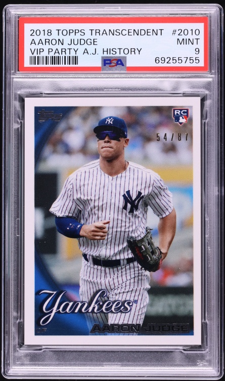 2017 Topps Transcendent Collection History Aaron Judge ROOKIE /87 #AJ-2010 PSA 9 MINT
