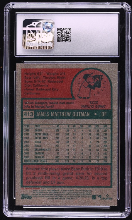 2024 Topps Heritage James Outman #413 CGC 10 GEM MINT