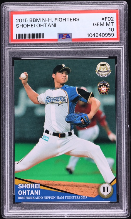 2015 BBM Hokkaido Nippon Ham Fighters Shohei Ohtani #F02 PSA 10 GEM MINT