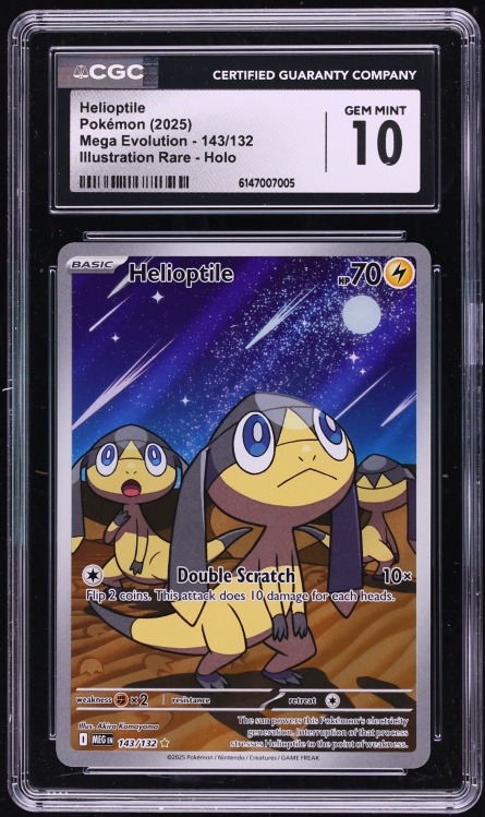 2025 Pokemon Mega Evolution IR Helioptile #143 CGC 10 GEM MINT