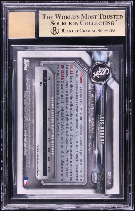2018 Bowman Chrome Orange Refractor Luis Robert PROSPECT AUTO /25 #CPA-LR BGS 9.5 GEM MINT