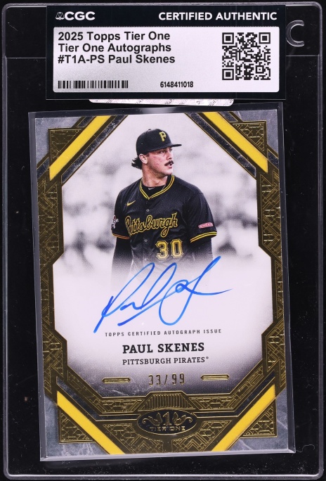 2025 Topps Tier One Paul Skenes AUTO /99 #T1A-PS CGC AUTH