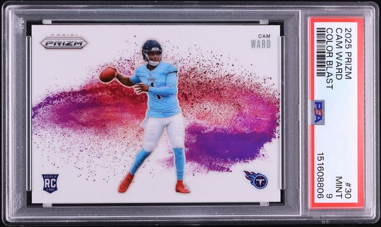 2025 Panini Prizm Color Blast Cam Ward ROOKIE #30 PSA 9 MINT