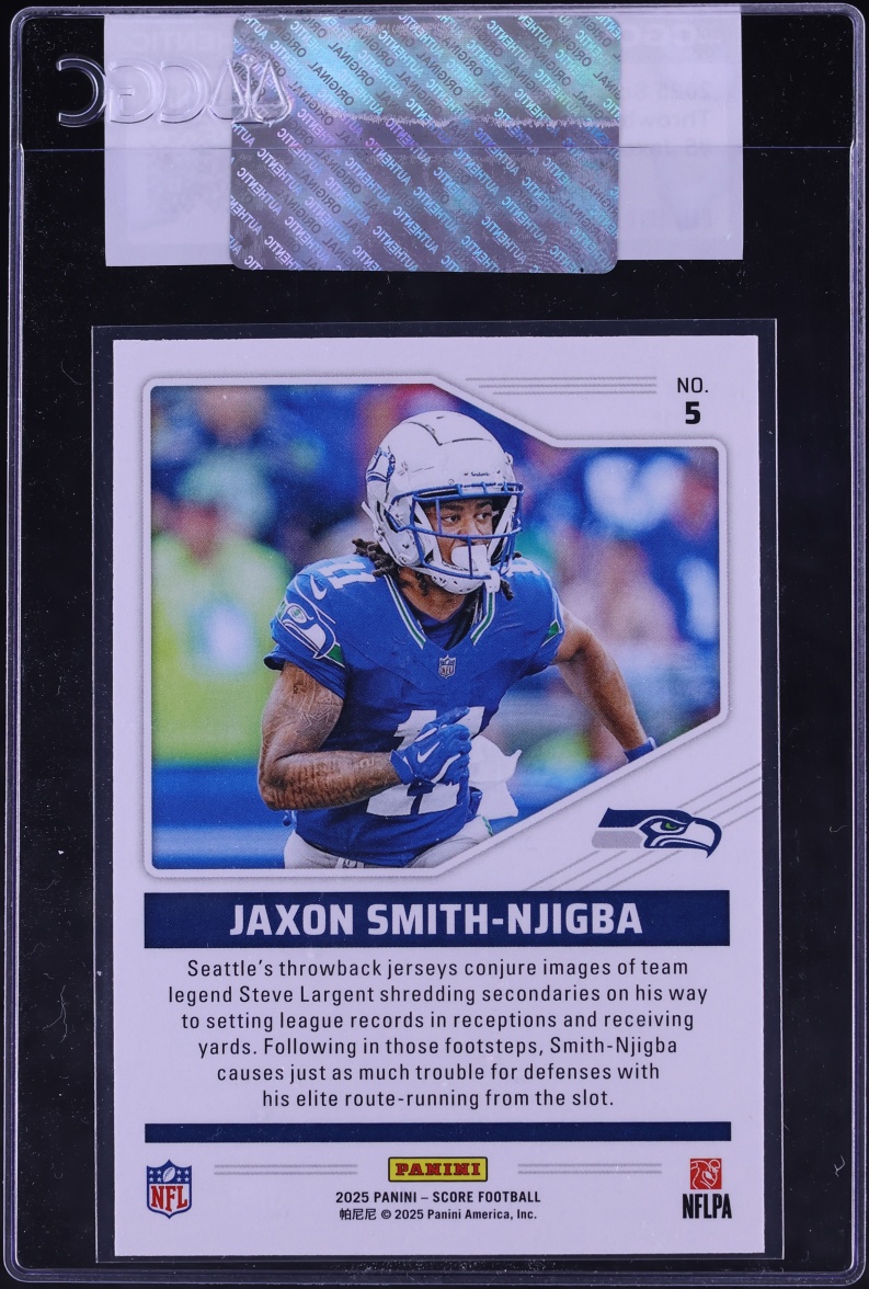 2025 Score Throwbacks Jaxon Smith-Njigba #5 CGC AUTH