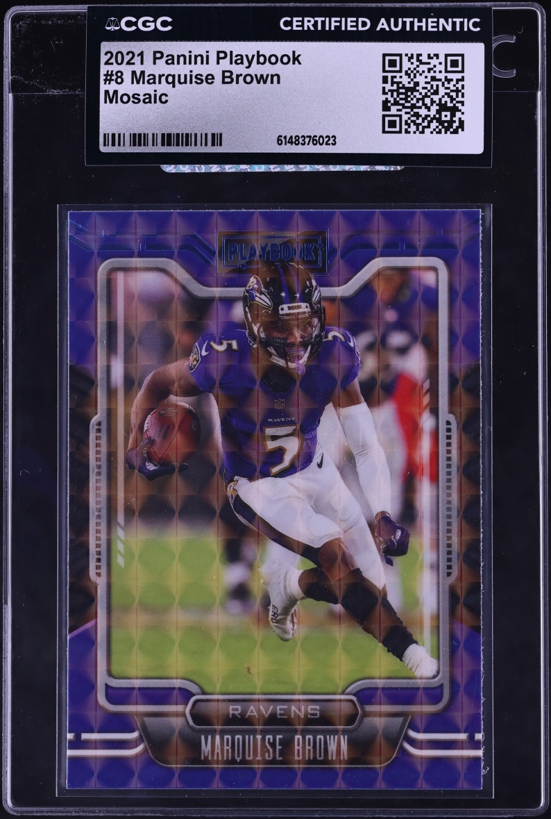 2021 Panini Playbook Mosaic Marquise Brown #8 CGC AUTH