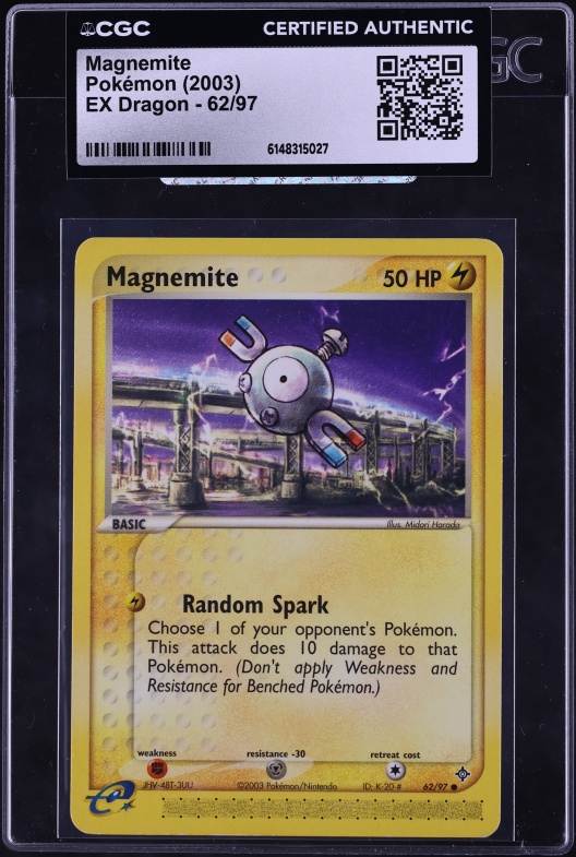 2003 Pokemon EX Dragon Magnemite #62 CGC AUTH