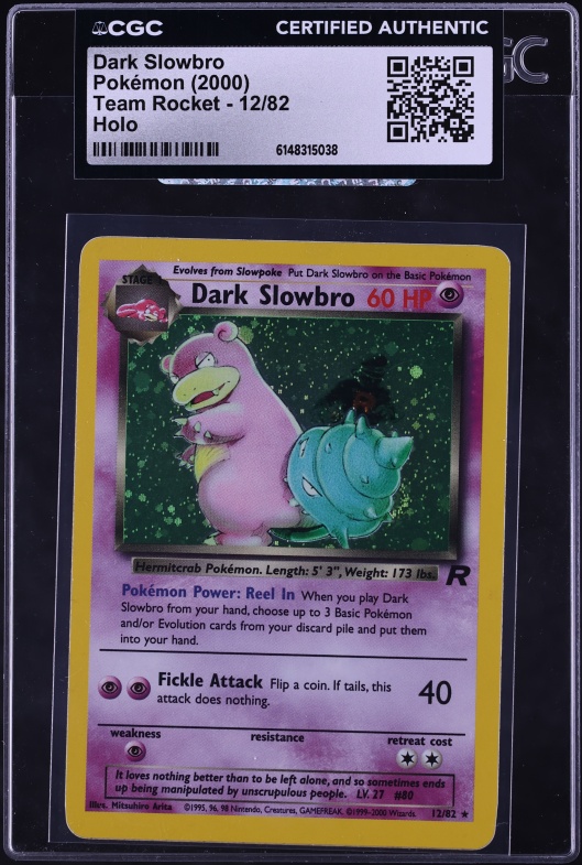 2000 Pokemon Team Rocket 1st Edition Holo Dark Slowbro #12 CGC 8.5 NM-MT+ on Fanatics Collect 2000 Pokemon Team Rocket 1st Edition Holo Dark Slowbro #12 CGC 8.5 NM-MT+ on Fanatics Collect
