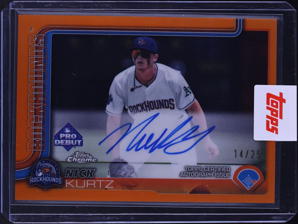 2025 Topps Chrome Pro Debut Orange Refractor Nick Kurtz ROOKIE AUTO /25 #PDC-1