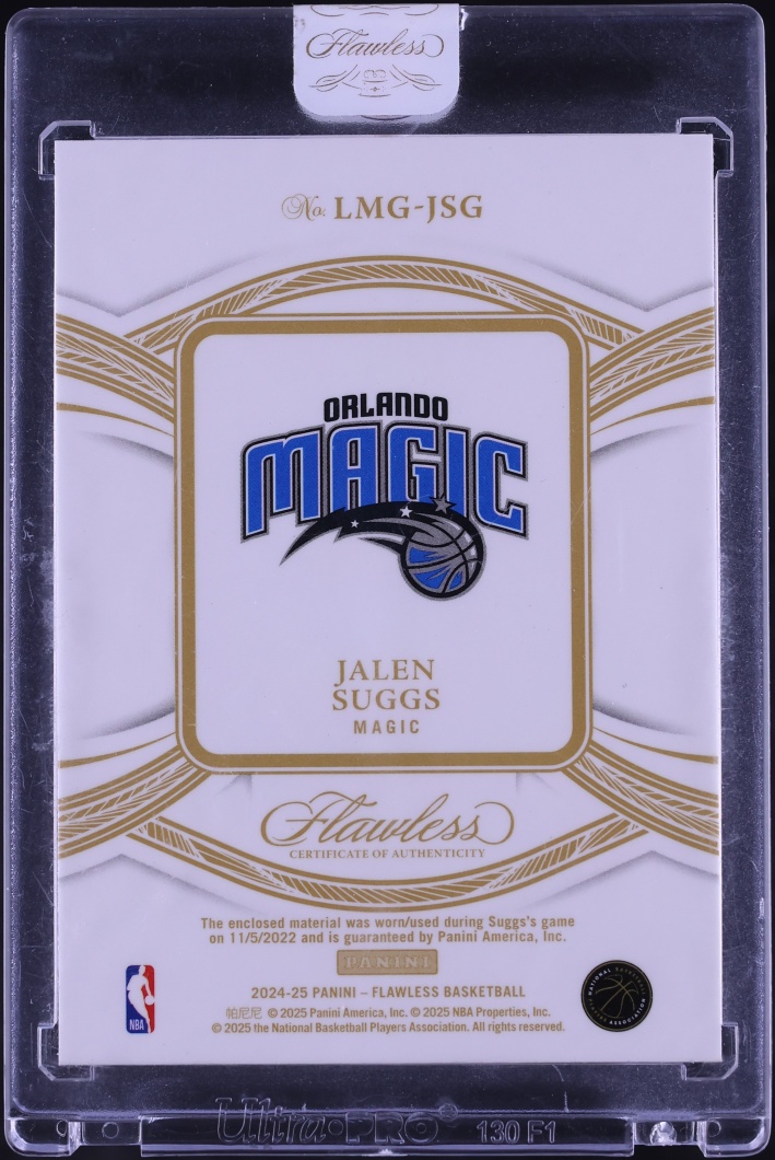 2024 Panini Flawless Platinum Jalen Suggs NBA LOGOMAN PATCH 1/1 #LMG-JSG