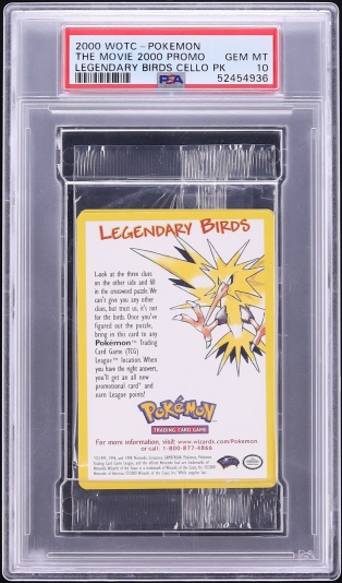 2000 Pokemon The Movie Promo Cello Pack Legendary Birds PSA 10 GEM MINT