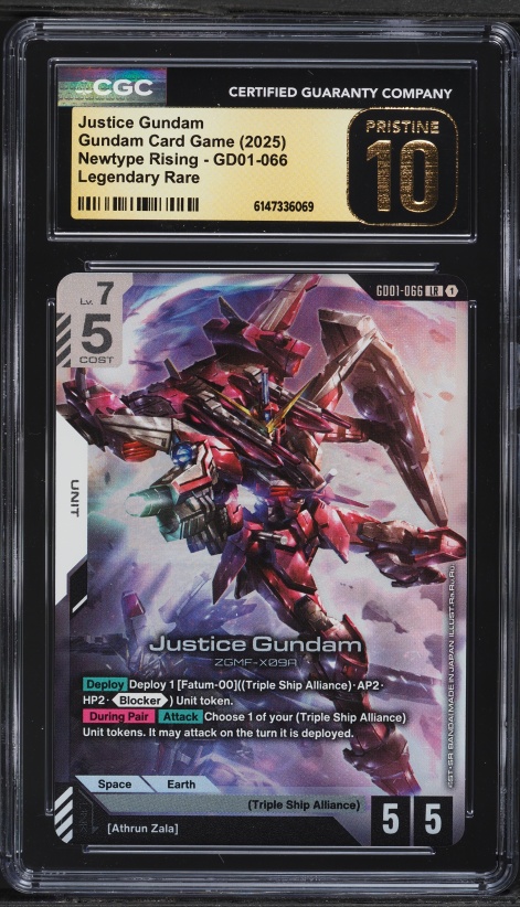 2025 Gundam Newtype Rising Legend Rare+ Justice Gundam #066 PSA 10