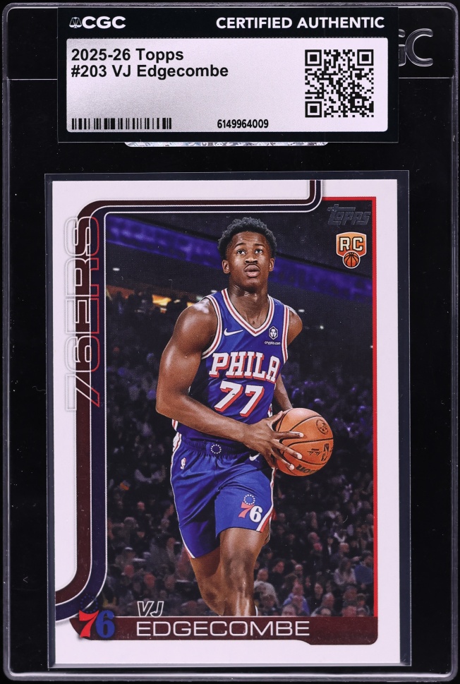 2025 Topps Basketball VJ Edgecombe ROOKIE #203 CGC AUTH