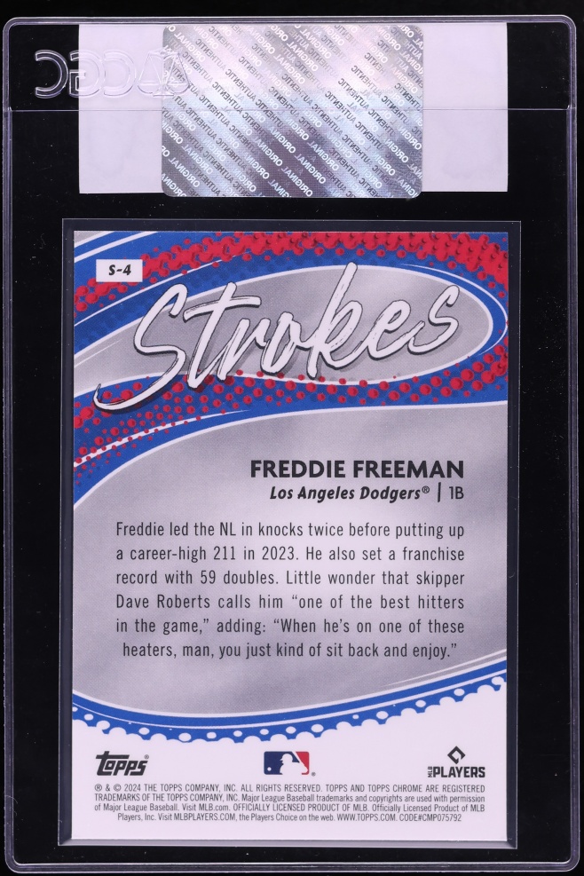 2024 Topps Chrome Strokes Freddie Freeman #S-4 CGC AUTH