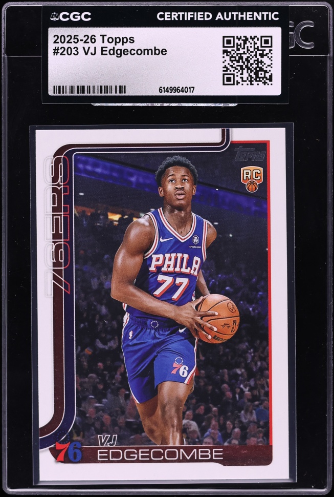 2025 Topps Basketball VJ Edgecombe ROOKIE #203 CGC AUTH