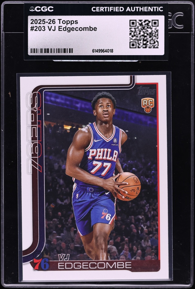 2025 Topps Basketball VJ Edgecombe ROOKIE #203 CGC AUTH
