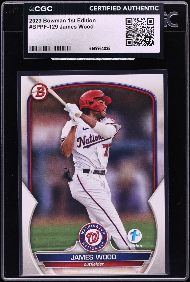2023 Bowman 1st Edition James Wood PROSPECT #BPPF-129 CGC AUTH