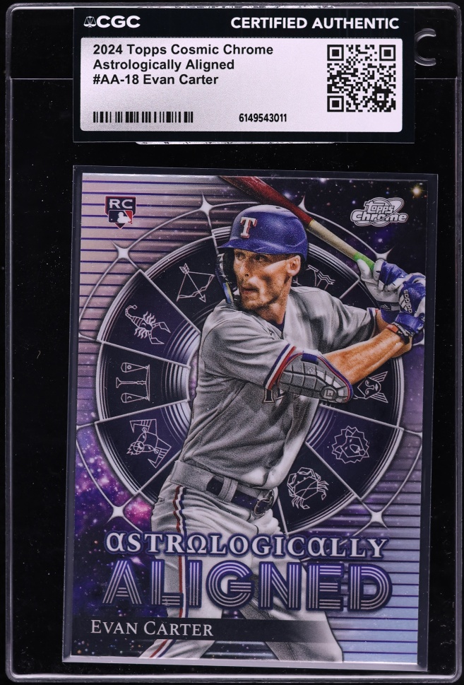 2024 Topps Chrome Cosmic Astrologically Aligned Evan Carter ROOKIE #AA-18 CGC AUTH