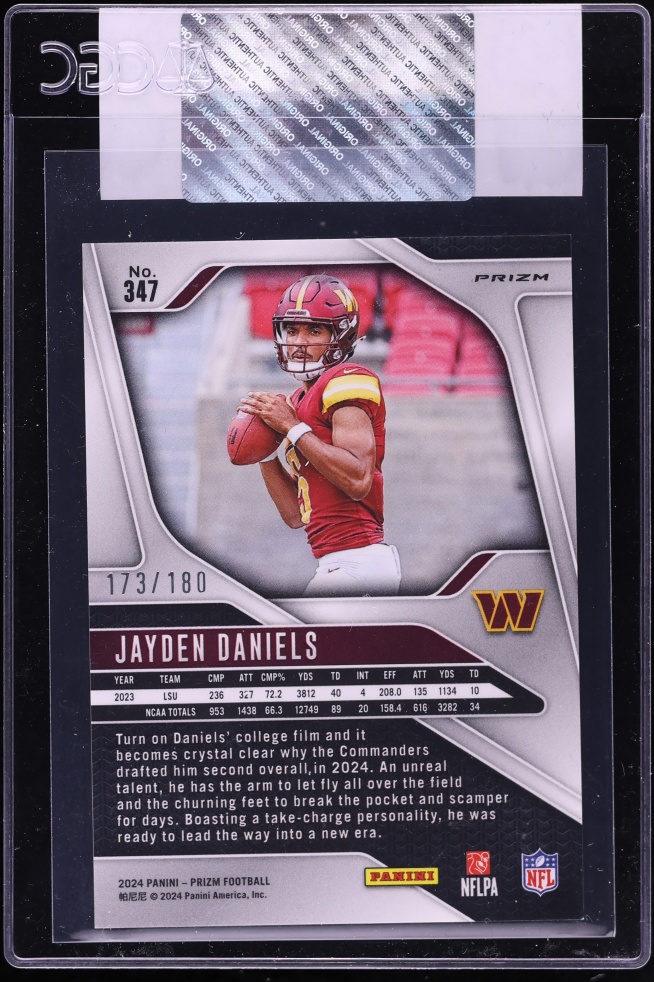 2024 Panini Prizm Hyper Jayden Daniels ROOKIE /180 #347 CGC AUTH