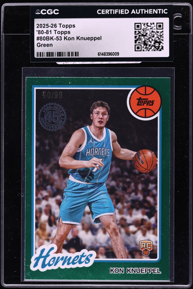 2025 Topps '80-81 Green Kon Knueppel ROOKIE /99 #80BK-53 CGC AUTH