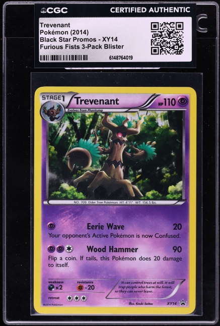 2014 Pokemon XY Black Star Promo Furious Fists Trevenant #XY14 CGC AUTH