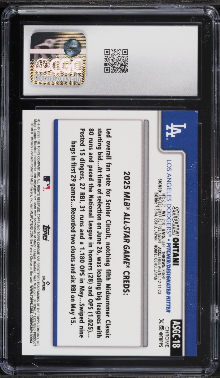 2025 Topps Chrome Update All-Star Game Variation Shohei Ohtani #ASGC-18 CGC 9 MINT