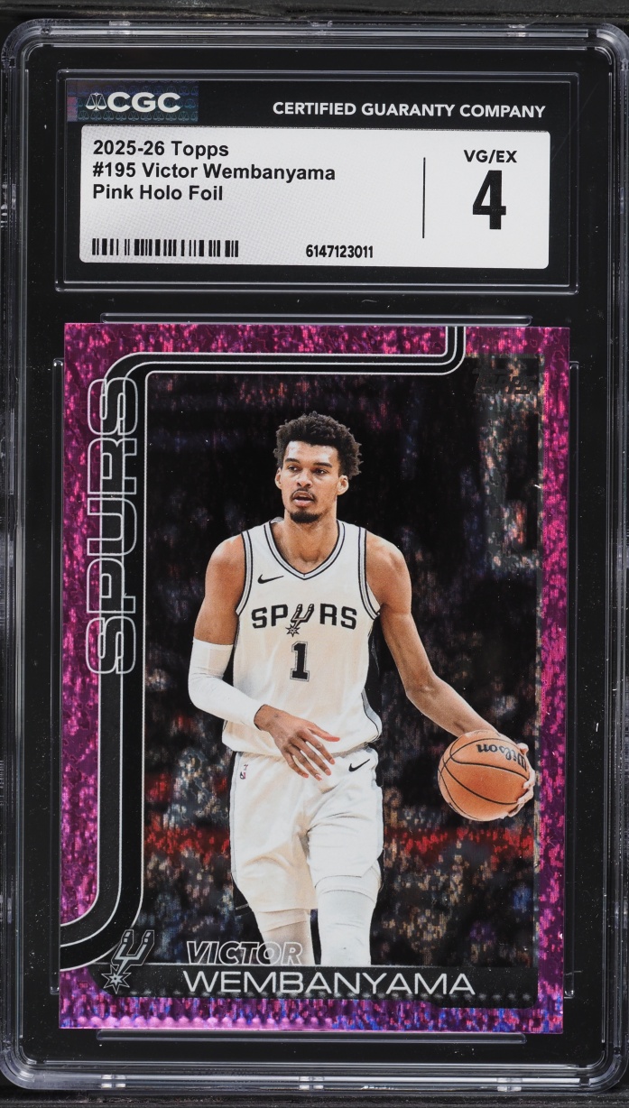 2025 Topps Pink Holo Foil Victor Wembanyama #195 CGC 4 VGEX